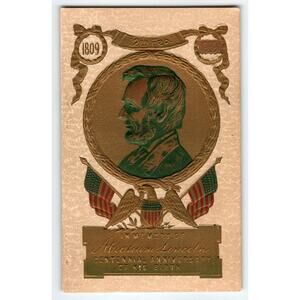 Abraham Lincoln Birthday Centennial President Political 1900's Embossed Face